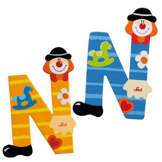 Clown Wooden Letter N