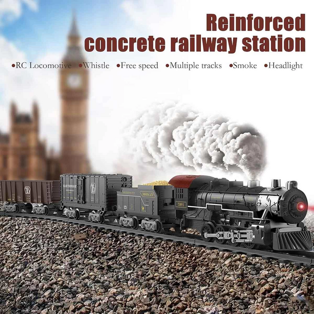 Classic Steam Remote Control 2.4 Ghz Battery Operated Train Set 30 Pieces 1613G