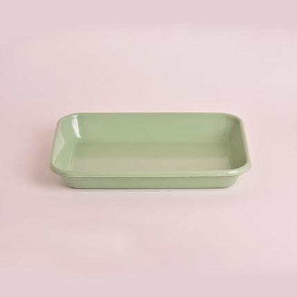 Enamel Appetizer Plate Nile Green 27 x 19 cm