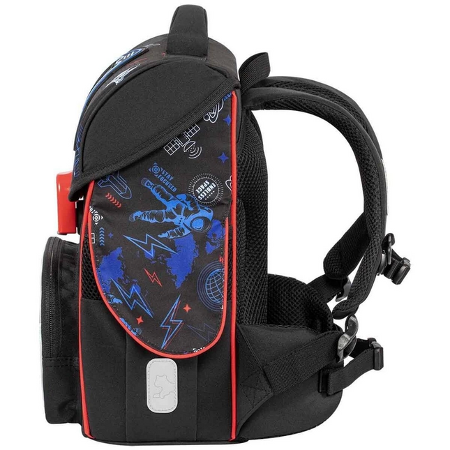 Space Patterned Black School Bag