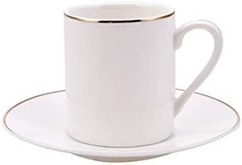 KARACA Elda Turkish Coffee Cup Set for 6 People - 12 Piece Cups with Saucers - Small Porcelain Espresso Set - Ideal for Serving Greek, Arabic Coffee (2.7 fl oz)