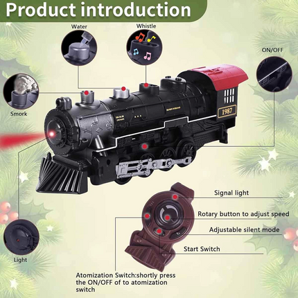 Classic Steam Remote Control 2.4 Ghz Battery Operated Train Set 30 Pieces 1613G