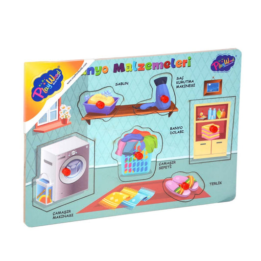 Wooden Handle Bathroom Supplies Puzzle