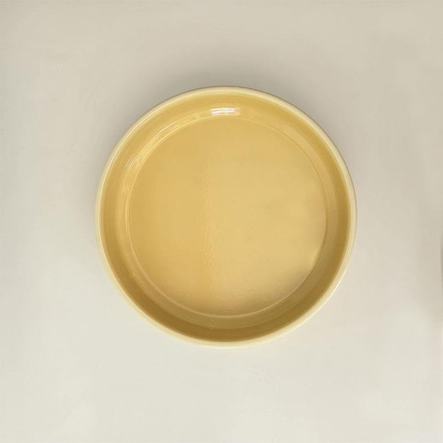 Enamel Round Baking Tray Lemon Yellow