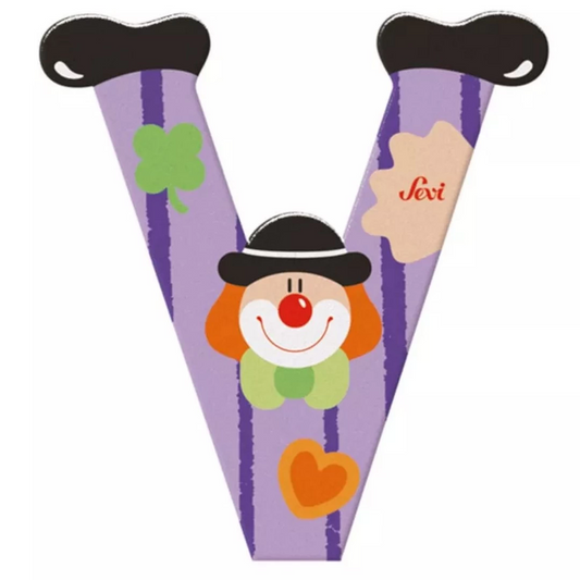 Clown Wooden Letter V
