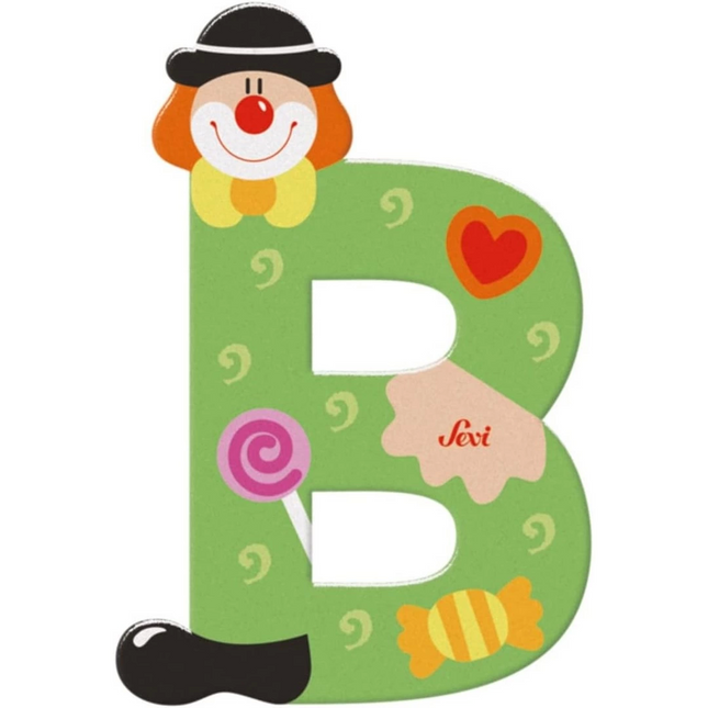 Clown Wooden Letter B