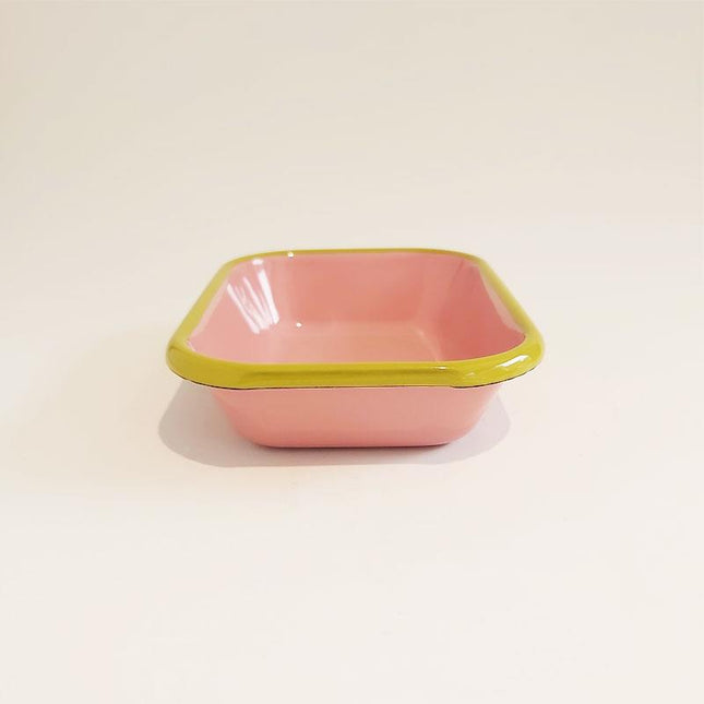 Enamel Appetizer Plate Dusty Rose 17 x 12 cm
