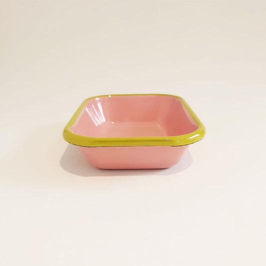 Enamel Appetizer Plate Dusty Rose 17 x 12 cm