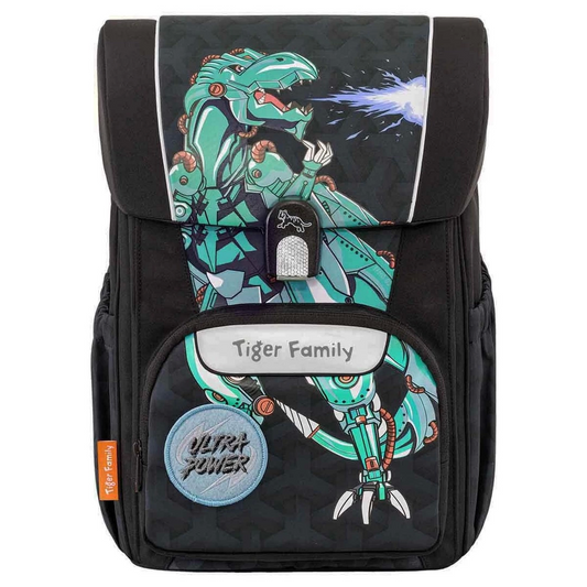 Dinosaur Patterned Black School Bag