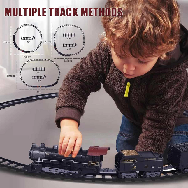 Classic Steam Remote Control 2.4 Ghz Battery Operated Train Set 30 Pieces 1613G