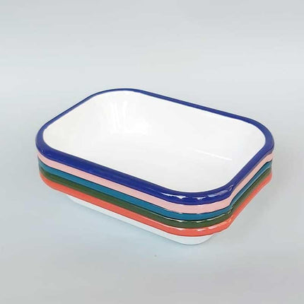 Enamel Appetizer Plate Blue Band 16 cm