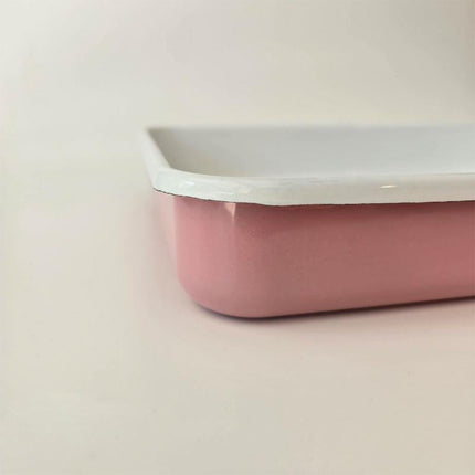 Enamel Rectangular Baking Tray Pink