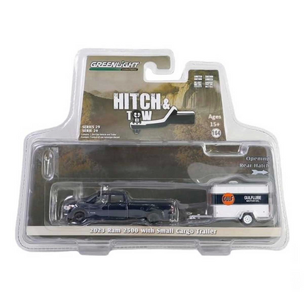Greenlight 1/64 2023 Ram 2500 With Small Cargo Trailer