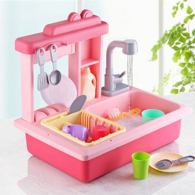Battery-Operated Interactive Sink Set Pink