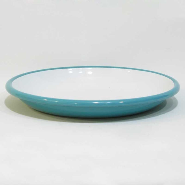 Enamel Deep Flat Plate 25 cm Turquoise