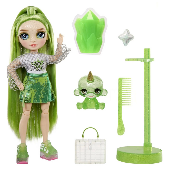 Rainbow High Jade Glitter Slime and Pet Series Doll