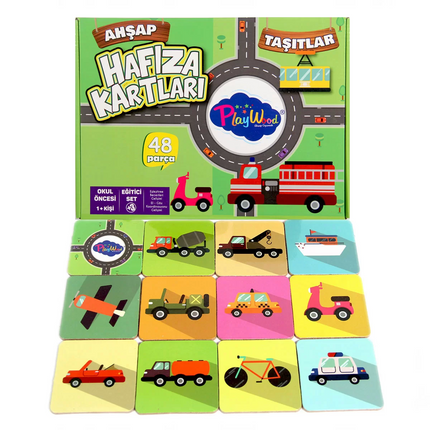 Playwood Wooden Memory Cards Vehicles