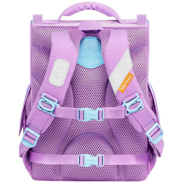 Purple School Bag with Seashell Pattern