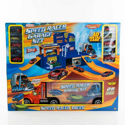 Garage Set and 10 Metal Cars