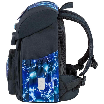 Illuminated Blue Black School Bag