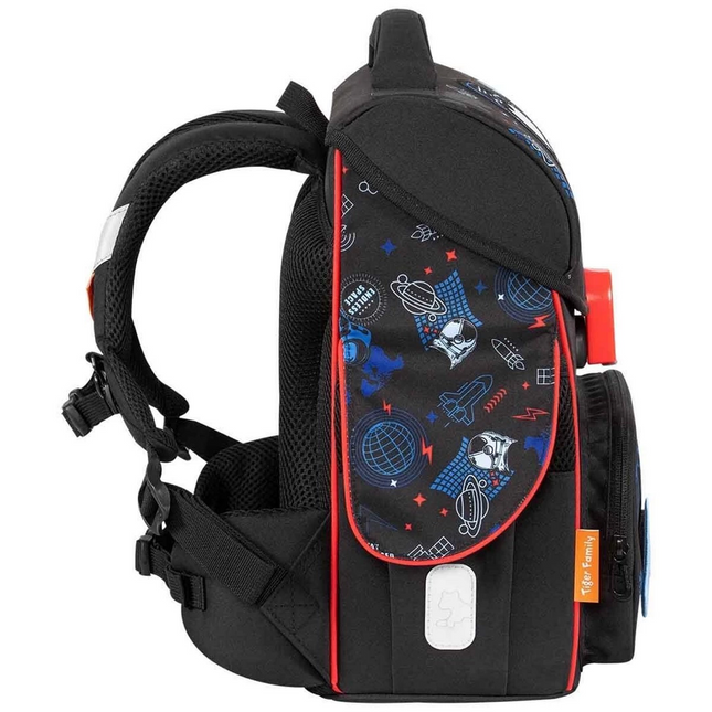 Space Patterned Black School Bag