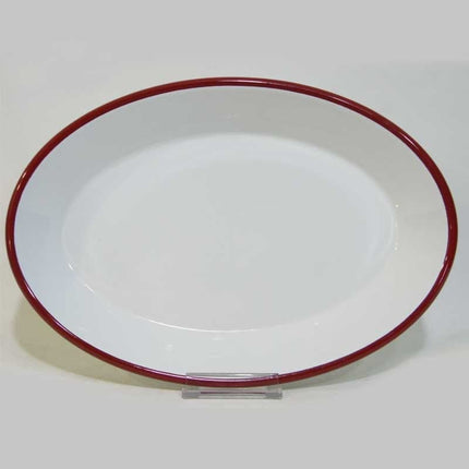 Enamel Oval Alexander Plate Red