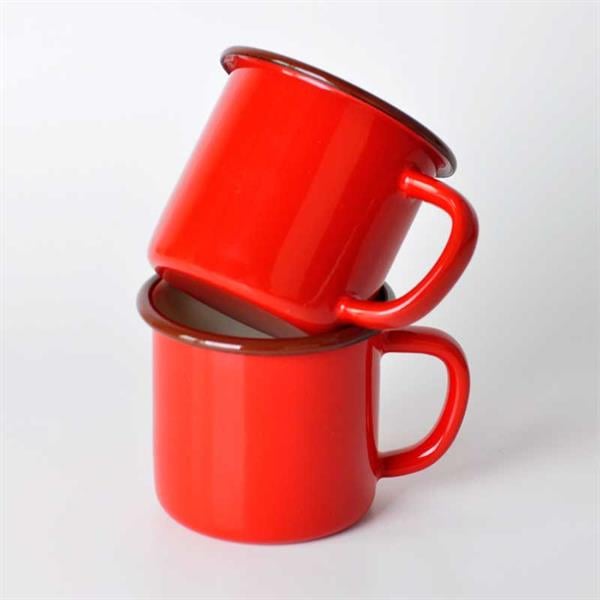 2'Li Emaye Kupa Kırmızı