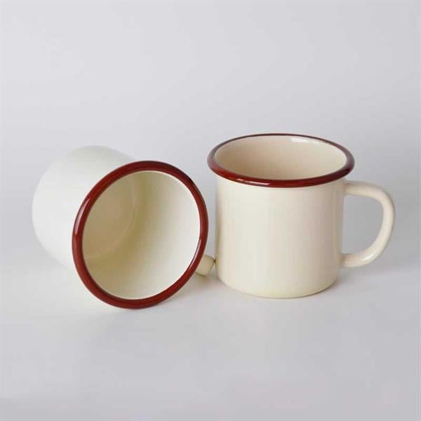 Emayra Emaye Kupa İkili Set - Krem