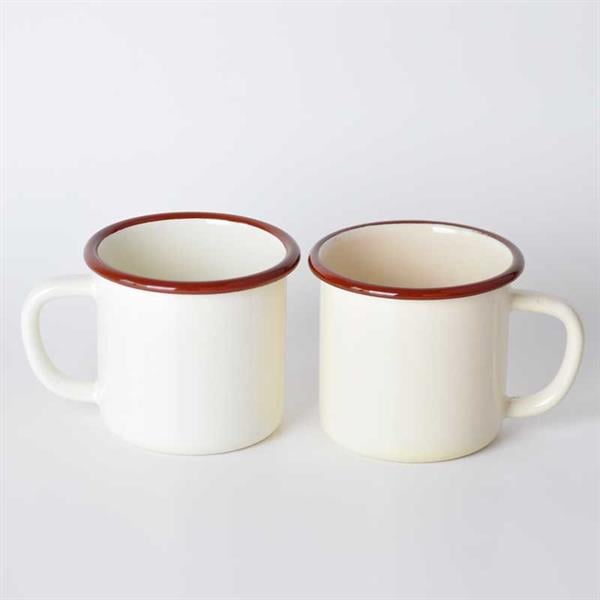 Emayra Emaye Kupa İkili Set - Krem