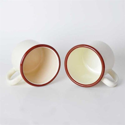 Emayra Emaye Kupa İkili Set - Krem