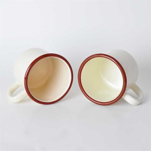 Emayra Emaye Kupa İkili Set - Krem