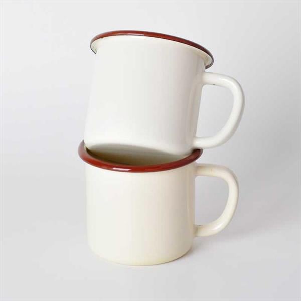 Emayra Emaye Kupa İkili Set - Krem