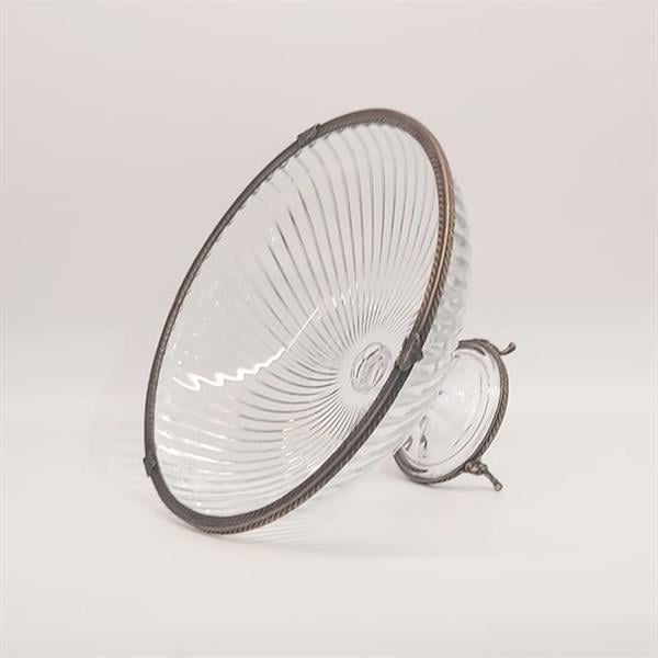 Emayra Cam Ayaklı Antik Detaylı Salata Kasesi - 30 Cm