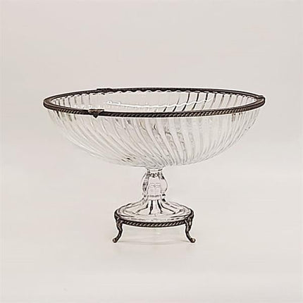 Emayra Cam Ayaklı Antik Detaylı Salata Kasesi - 30 Cm