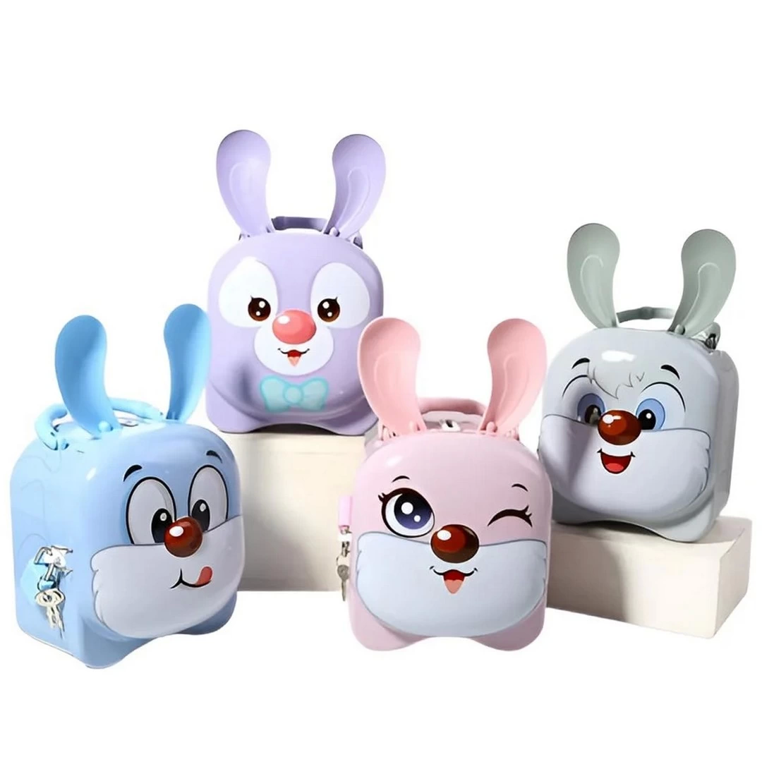Metal Ear Piggy Bank with Lock