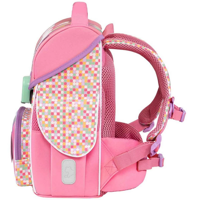 Pink School Bag with Heart Pattern