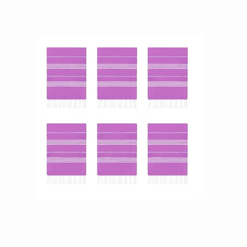 HAVLULAND Turkish Beach Towels Oversized -100% Turkish Cotton Super Soft Lightweight - Absorbent and Quick Drying Bath Towel - Sand Free Beach Towel - Turkish Towels for Adults (Lilac, 6 Pack)