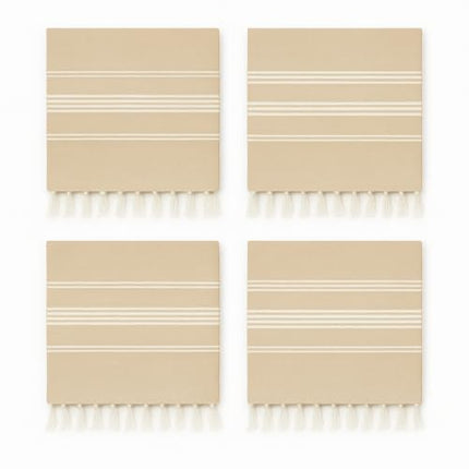 HAVLULAND Turkish Beach Towels 4 Packs Oversized Bath Towel Bulk Quick Dry Sand Free Light Weight Extra Large Big Pool Blanket Adult Travel Women Must Have Clearance (Beige, 4 Pack)