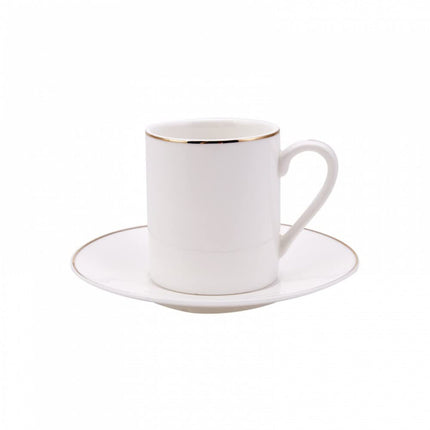 KARACA Elda Turkish Coffee Cup Set for 6 People - 12 Piece Cups with Saucers - Small Porcelain Espresso Set - Ideal for Serving Greek, Arabic Coffee (2.7 fl oz)