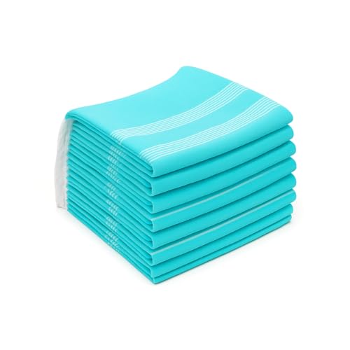 HAVLULAND Turkish Beach Towels Oversized -100% Turkish Cotton Super Soft Lightweight - Absorbent and Quick Drying Bath Towel - Sand Free Beach Towel - Turkish Towels for Adults (Turquoise, 6 Pack)