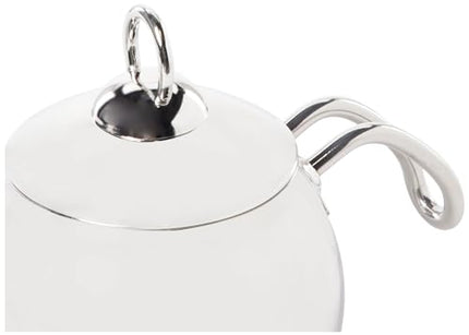 Karaca Adelya Stainless Steel Induction Teapot Set with 0.65L Teapot &amp; 1.1L Tea Kettle, Traditional Turkish Tea Set Brewing System, Dishwasher Safe, Silver