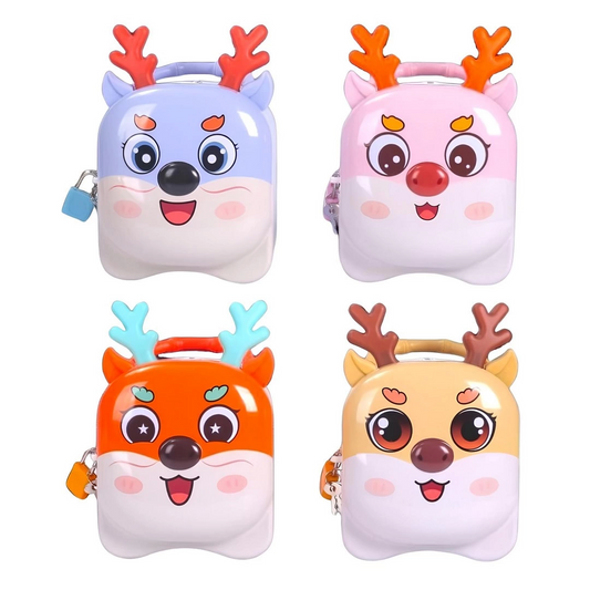 Metal Deer Piggy Bank with Lock