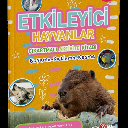 Impressive Animals Sticker Activity Book Coloring-Folding-Cutting