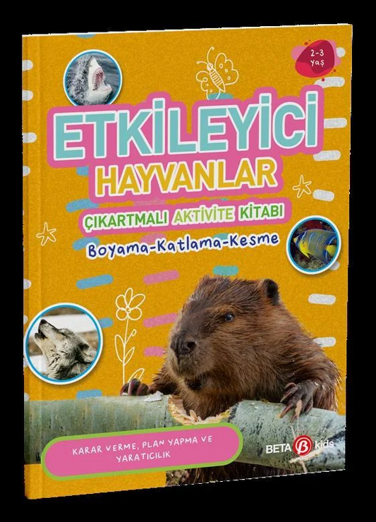Impressive Animals Sticker Activity Book Coloring-Folding-Cutting