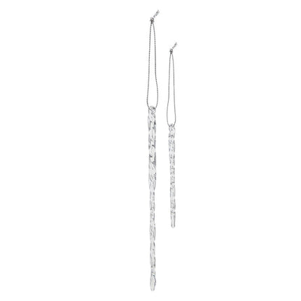 Clear Glass Icicles Set Of 24 Ornaments