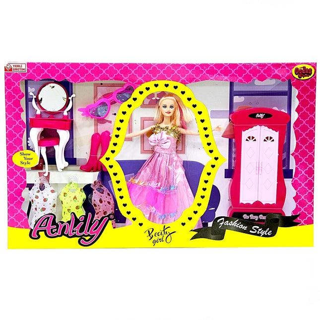 Anlily Make-Up Table and Cabinet Doll