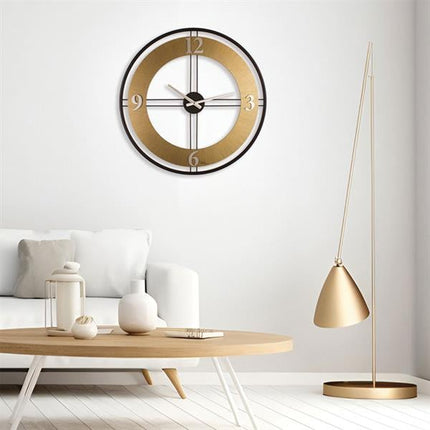REGAL Modern Ferforje Gold Duvar Saati 62 Cm | Sessiz Mekanizma