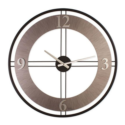 REGAL Modern Ferforje Gümüş Duvar Saati 62 Cm | Sessiz Mekanizma | 3616 BS