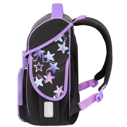 Star Patterned Black School Bag