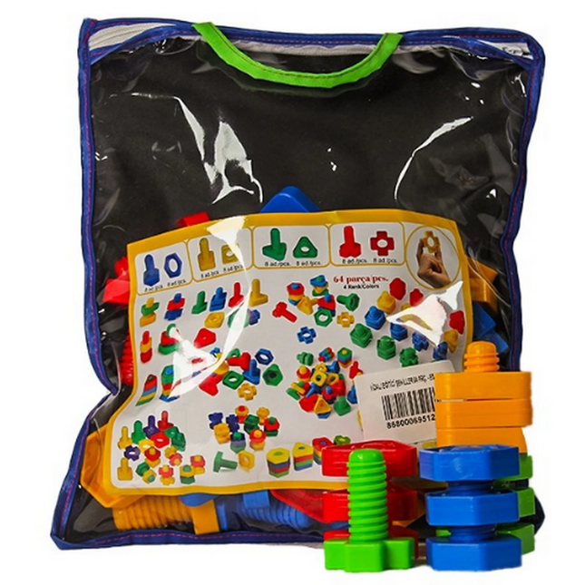 Educational Shapes with Screws 64 Pieces